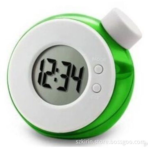 Water power clock (H2O power) plastic case, display time, date and so on